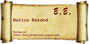Balics Botond névjegykártya